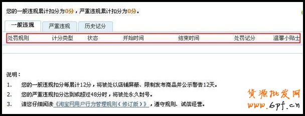 如何查詢淘寶違規扣分記錄