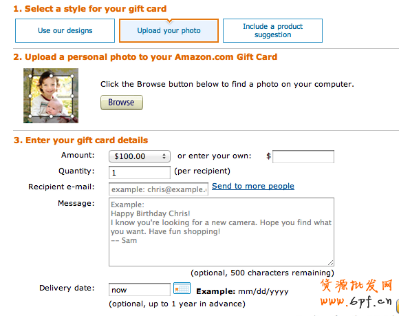 Screen Shot Amazon Customizable Gift Cards [神翻譯]50個對電子商務零售商有價值的建議